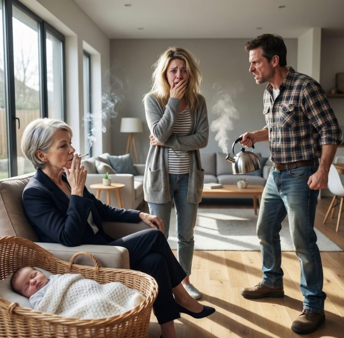I only said, ‘Please don’t smoke in the room. My baby is sleeping here.”” I thought my husband would calm his mother down. Instead, he turned on me, snarling, “Shut up! You stink worse than smoke!” Then he grabbed the kettle and threw boiling water at me while his mother stood there smirking. I was screaming, my baby was crying, and they thought I was broken. They had no idea what I did ten minutes later.