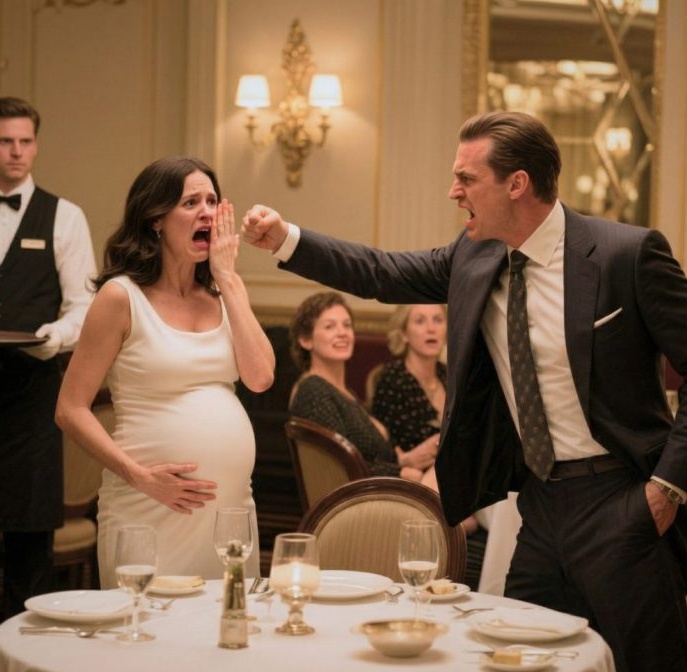 I was six months pregnant when my husband leaned across a table in a Manhattan restaurant and hissed, ‘You have no idea who you married.’ I thought finding his divorce papers and proof of his affair was the worst betrayal of my life-until he slapped me in front of everyone. Then a waiter stepped forward and said words that changed everything: ‘Sarah… he just put his hands on the wrong woman.’ I had no idea that night would expose a secret buried for decades.