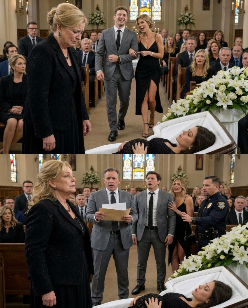 My pregnant daughter was in a coffin—and her husband showed up like it was a celebration. He walked in laughing with his mistress on his arm, her heels clicking on the church floor like applause.