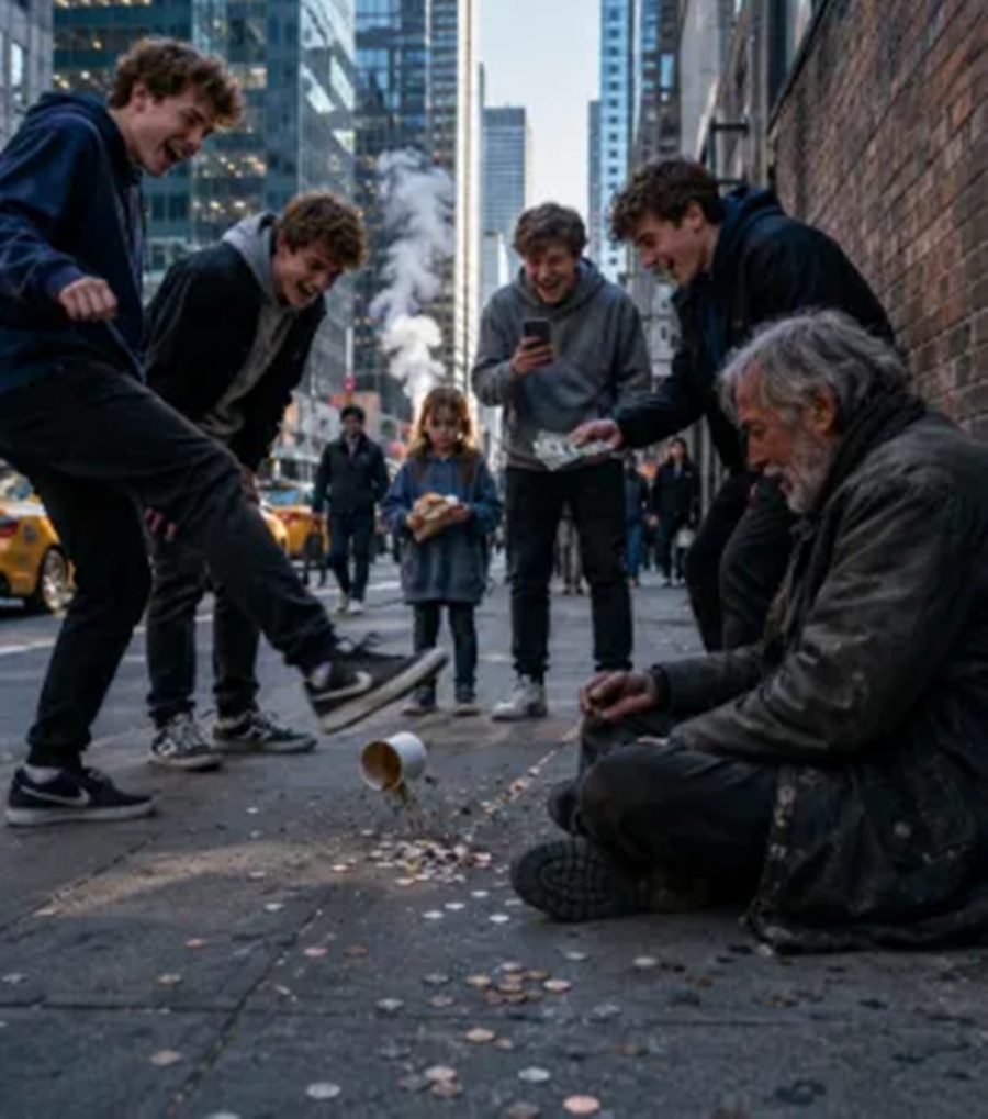 The Little Girl Gave Her Last Piece of Bread to a Homeless Man. Then the Phone in His Torn Coat Began to Ring