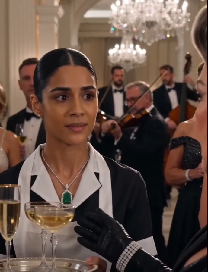 A Waitress Carrying Champagne Froze A Powerful Woman With One Necklace
