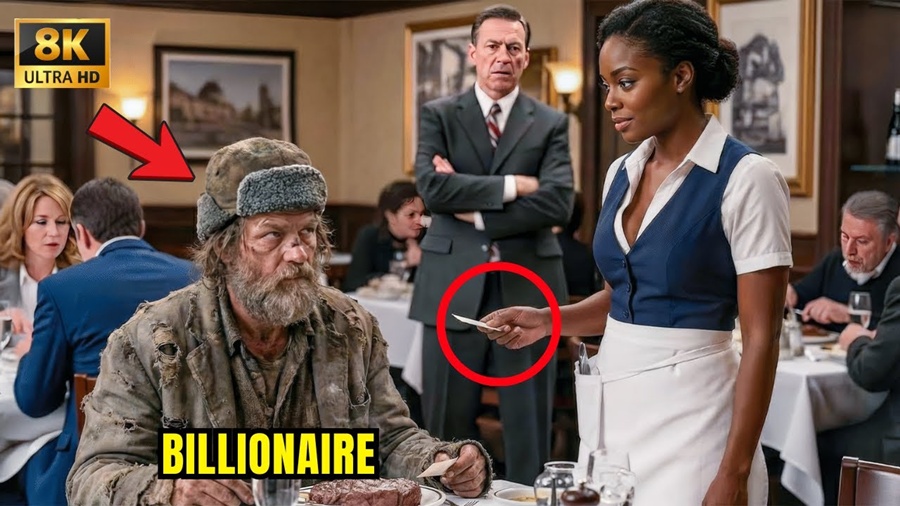 Undercover Billionaire Orders Steak — Black Waitress Slips Him a Note That Stops Him Cold