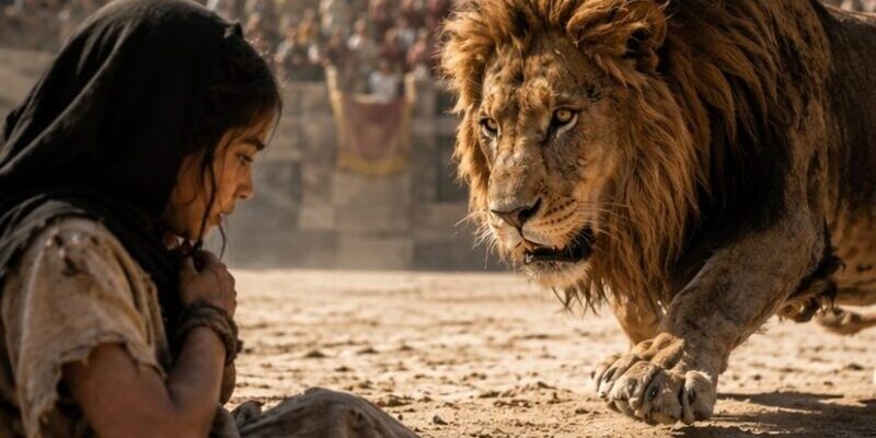 They Threw a Little Arab Girl Into the Roman Arena and Released a Lion… But When the Beast Reached Her, the Entire Crowd Fell Silent