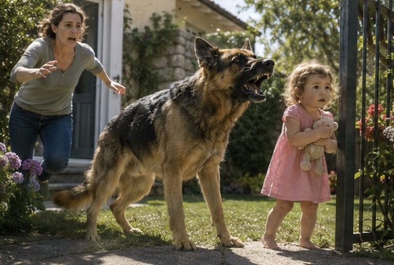 My Dog Ran Toward My Two-Year-Old Daughter, Barking and Showing His Teeth… I Thought He Had Turned on Her, Until I Noticed One Tiny Detail Behind Her