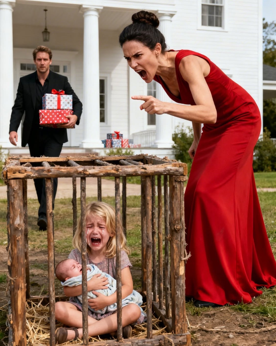 A little girl was forced to sleep in a doghouse with her 10-month-old brother… until her billionaire father returned home and made a move that changed their lives…