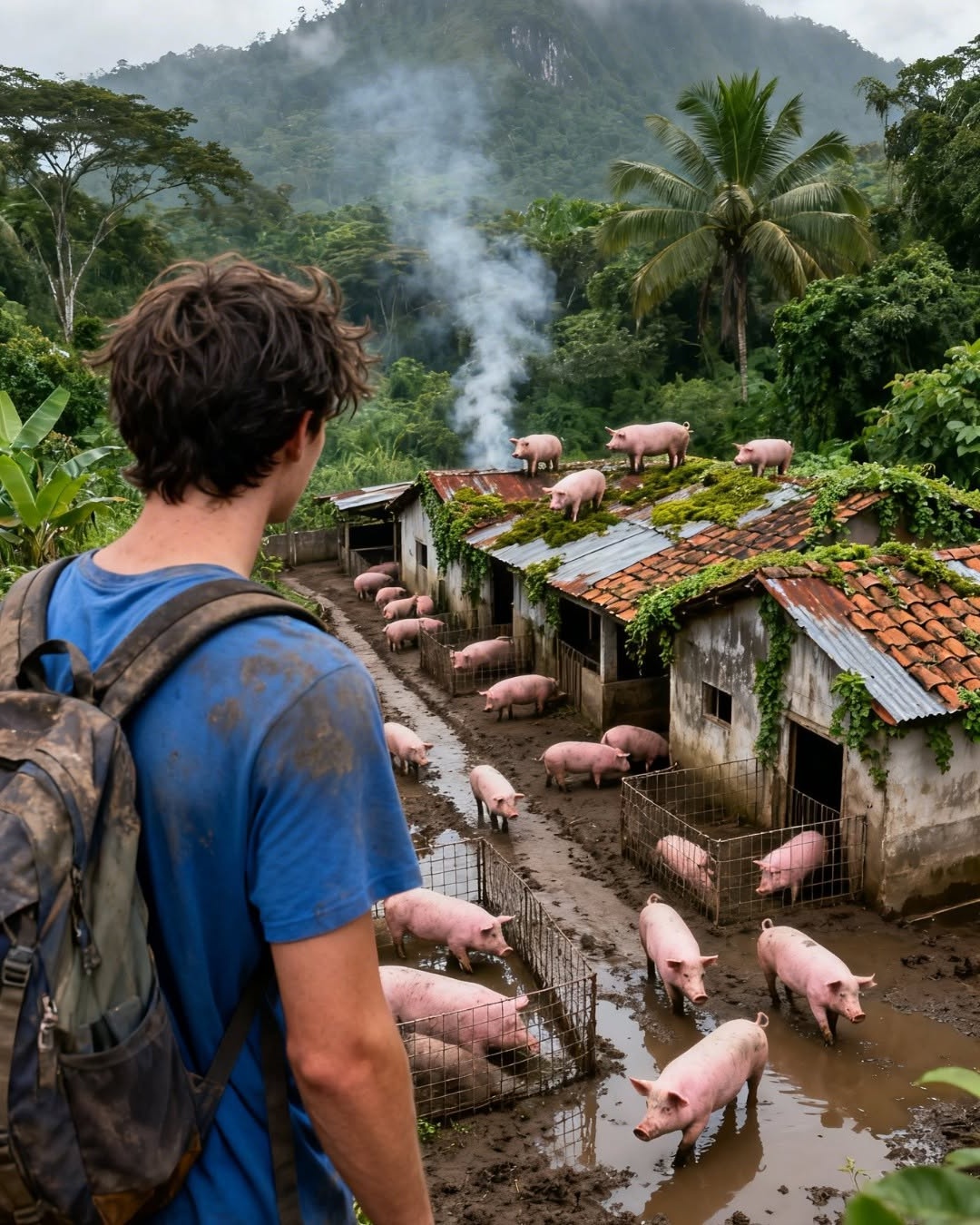 He rented a mountain to raise 30 pigs and abandone…