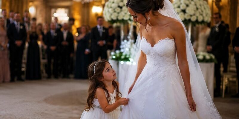 My daughter gently tugged at the hem of my wedding dress and whispered, “Mommy, I saw Evan and Uncle Peter doing something they weren’t supposed to,” and what I discovered next made me cancel the wedding in an instant.