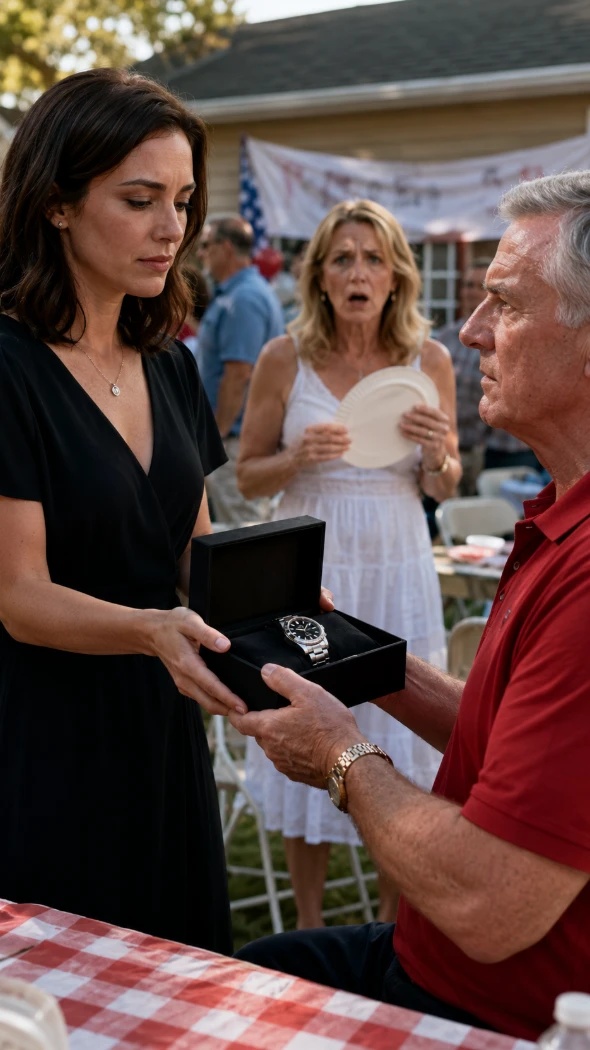 At my father’s retirement barbecue, he called me his disappointment after I handed him a Rolex. By morning, he learned the watch was the smallest thing I had taken back.