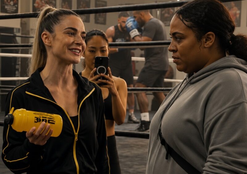 Everyone in the gym laughed at an overweight woman who had come to a boxing class for the very first time: the coach openly mocked her and even called her a “fat loser,” but just a few minutes later the entire gym regretted their cruel jokes