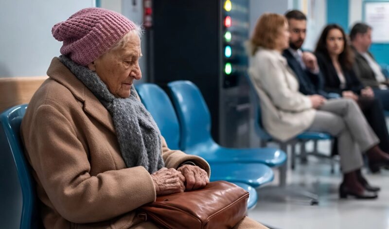 In the hospital waiting room, people were quietly laughing at an elderly woman — until one single question from a doctor made the entire room fall silent…