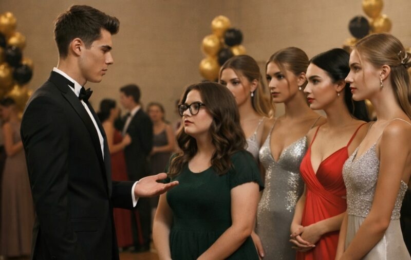 The most handsome boy in school invited his plus-size classmate to a slow dance, hoping to make fun of her, but the moment they stepped into the center of the dance floor, the entire hall froze in shock at what happened