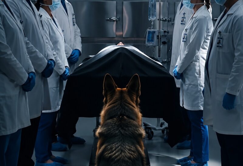 The young officer had already been pronounced dead in the hospital room when his service dog suddenly jumped onto the bed. What happened next left everyone frozen in shock…