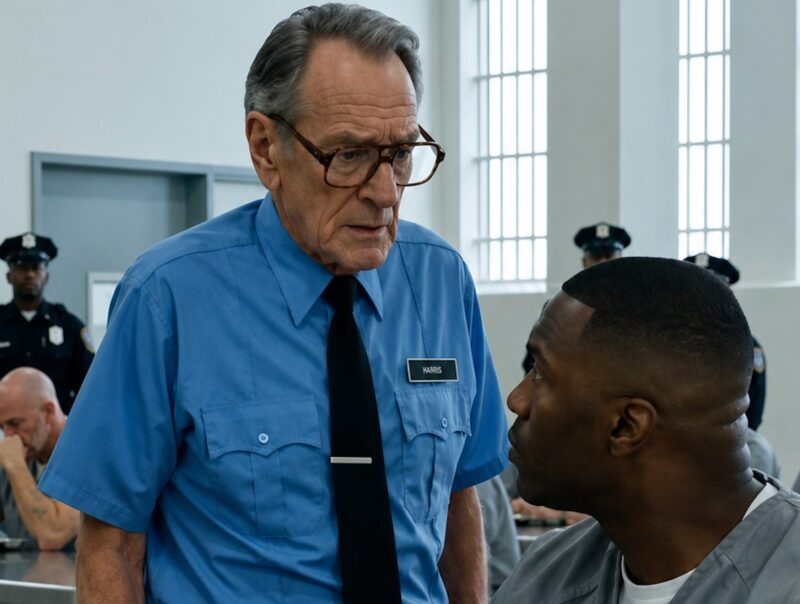 The most feared inmate in the prison was just about to strike an old man who had accidentally bumped into his tray, but he suddenly fell silent when the janitor whispered just one name into his ear…