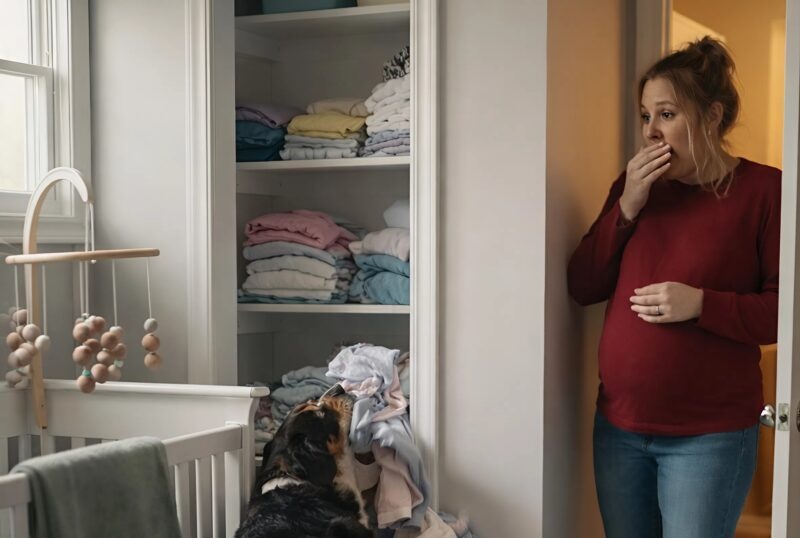 My dog suddenly started barking at my pregnant wife and even lunged toward her, and then began throwing things out of the closet: we were shocked when we discovered the reason for such strange behavior