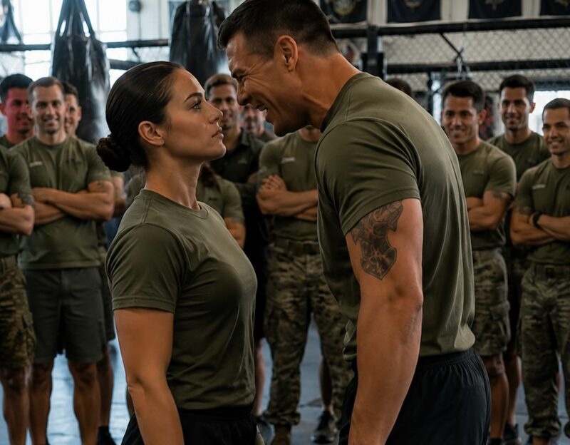A young sergeant challenged a female recruit to a fight, trying to humiliate her in front of the entire company: but when the young woman pulled this out of her pocket, everyone froze in shock