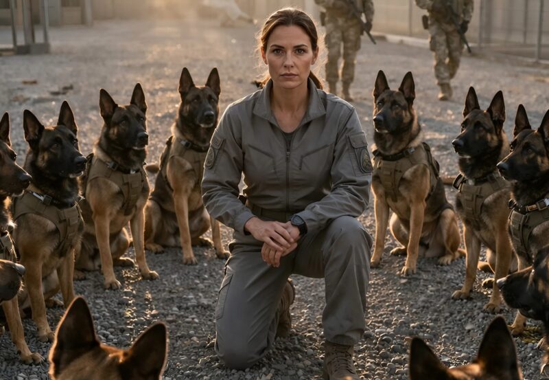 A naval base officer ordered fifteen service dogs to attack the woman, supposedly to teach her a lesson, but instead the dogs suddenly surrounded her, and then something unexpected happened