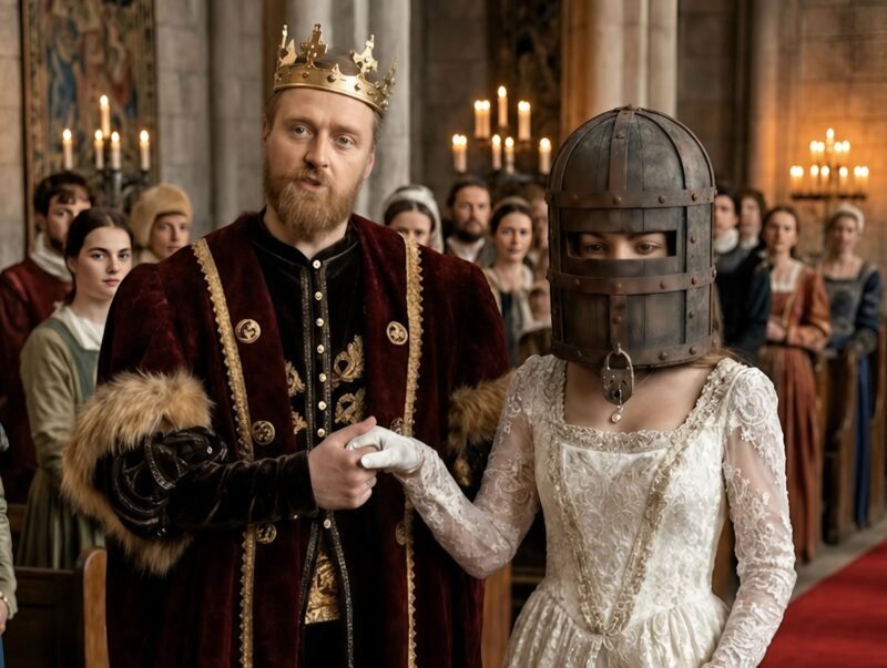 The king placed a strange iron helmet on his daughter’s head and locked it with a heavy padlock so that no one in the kingdom would ever see her real face until the day of her wedding: but when a groom was finally found and the helmet was removed during the ceremony, the entire palace froze in horror at what was hidden underneath