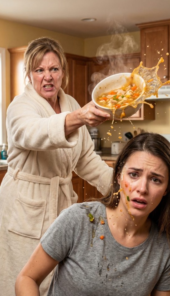 I paid my family’s bills, saved my father’s business, and called it love- until my mother looked me in the eyes and screamed, ‘Give her your car, your credit card, everything—or get out of my house!’ Then the bowl of burning soup hit my face, and in that instant, I understood something terrifying: they didn’t need me anymore-they needed to erase me. What I uncovered after I walked out that door was even worse.