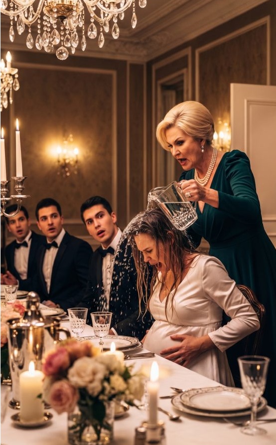 I drove forty minutes for Sunday lunch, seven months pregnant, only to find my seat taken by my husband’s mistress. ‘Use the side door,’ my mother-in-law snapped-then dumped ice water over me as everyone watched. Even my husband said nothing. But when I whispered, ‘Reed… come get me,’ I had no idea that one call would expose seven months of lies—and destroy everything they thought they controlled.