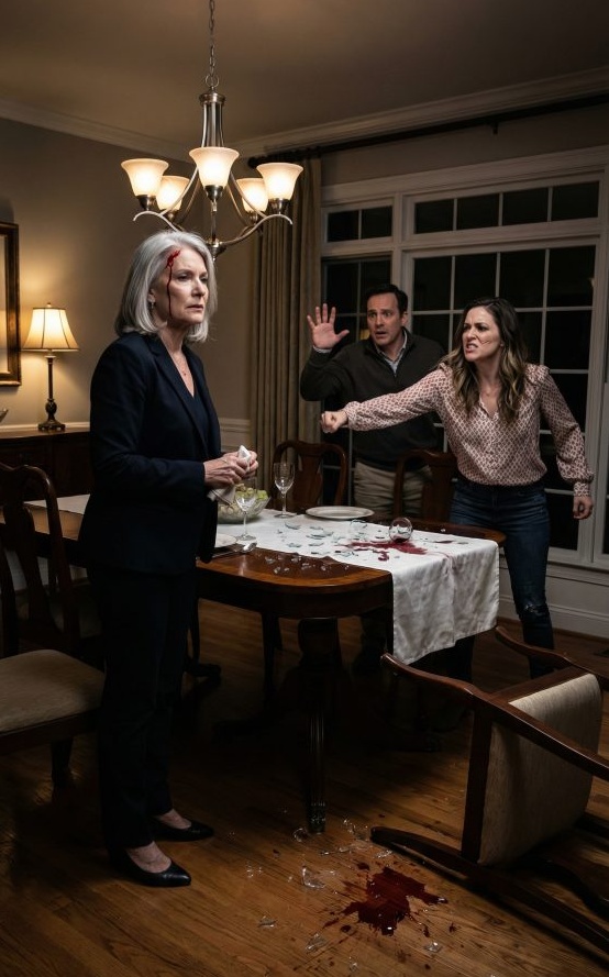 I spent thirty years sending violent people to prison, but nothing prepared me for the night my own daughter-in- law looked me in the eyes and screamed, “Pour me another drink!” When I refused, she hurled a crystal glass at my face, and my son stood there frozen as blood ran down my cheek. In that moment, I knew this was no family argument. It was the beginning of a case—and a truth far darker than I had imagined.