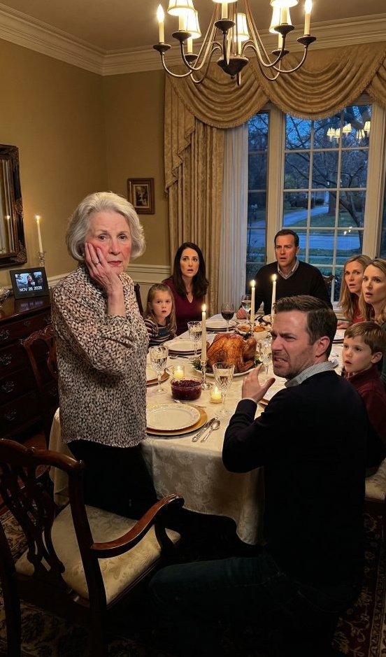 I spent all day making Thanksgiving dinner perfect, only for my son to walk in late, insult me in front of everyone, and then slap me across the face at my own table. The room went silent. I touched my cheek, looked him in the eye, and said, “Thank you for making everything clear.” He thought he had humiliated me. He had no idea that was the moment I decided to erase him from my life forever.