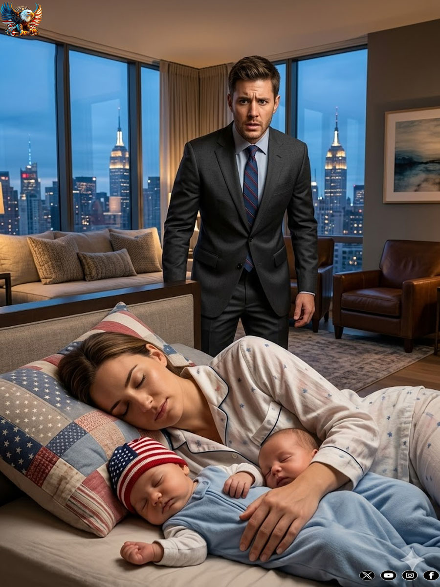 The millionaire came home at midnight — and froze when he saw the housekeeper asleep next to his twins.