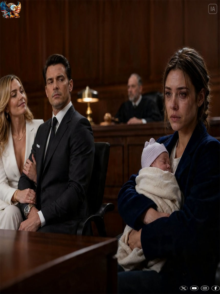 SHE WALKED INTO DIVORCE COURT SIX DAYS AFTER GIVING BIRTH, STILL BLEEDING FROM SURGERY, AND FOUND HER BILLIONAIRE HUSBAND SITTING BESIDE HIS MISTRESS—BUT THE BABY HE CALLED “NOT MY PROBLEM” WAS THE ONE THING THAT EXPOSED EVERY LIE HE THOUGHT HE HAD BURIED