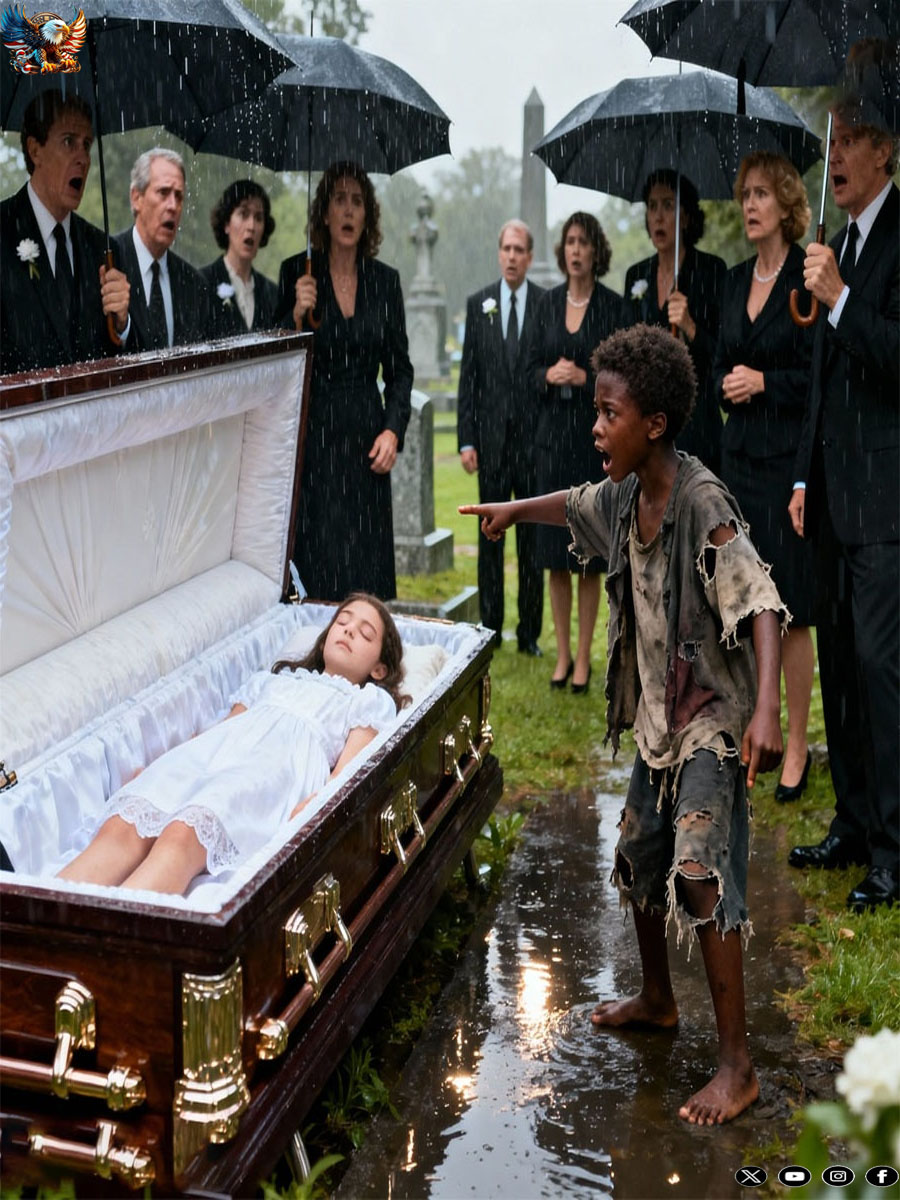 “Your daughter is still alive” – ??Homeless black boy ran to the coffin and revealed a secret that shocked the billionaire…