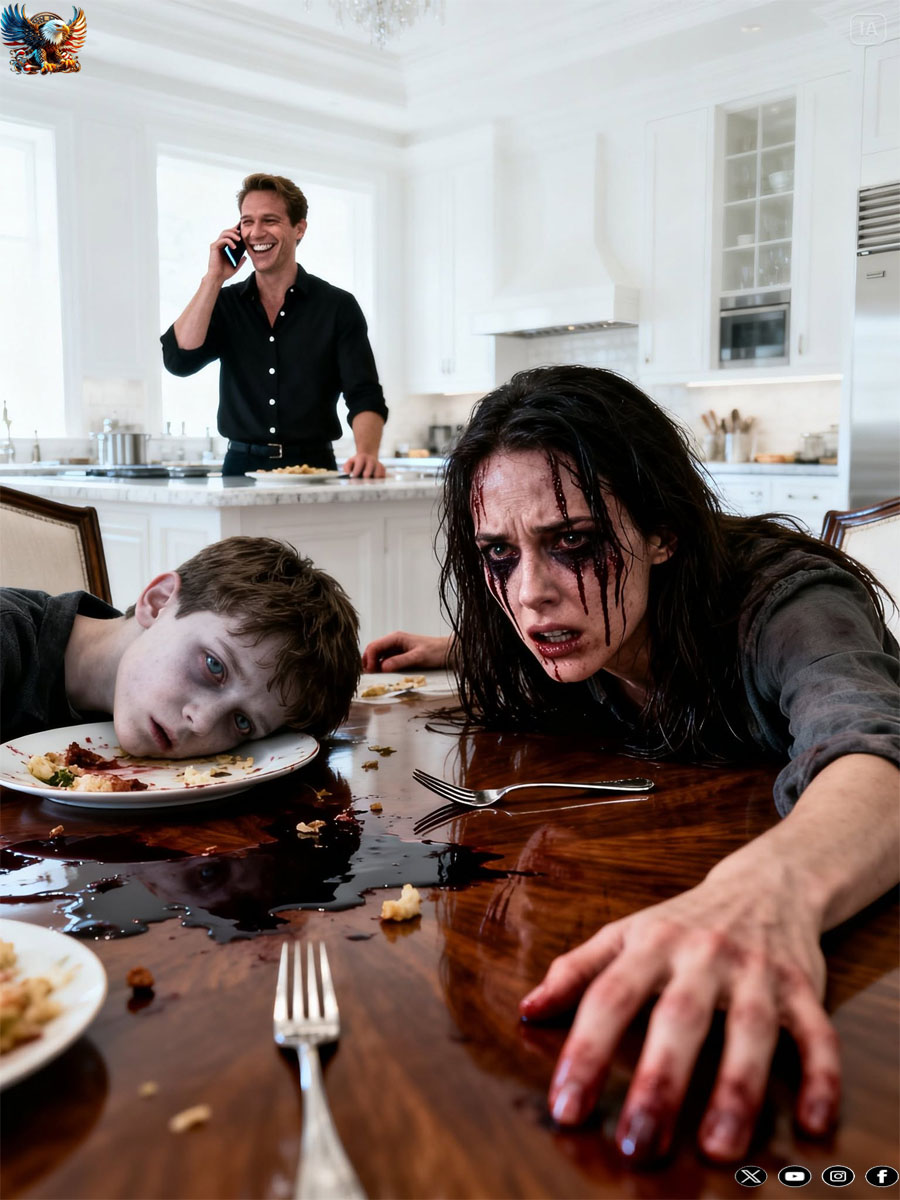 My husband cooked dinner, and right after my son and I ate, we collapsed. Pretending to be unconscious, I heard him on the phone saying, “It’s done… soon they will both be gone.” After he left the room, I whispered to my son, “Don’t move yet…” What happened next went far beyond anything I could have ever imagined…