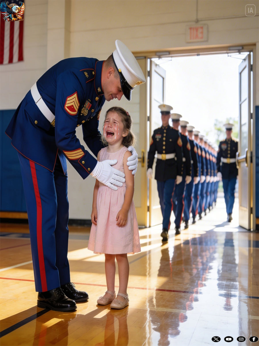 My daughter was mocked for coming alone to the father-daughter dance — until a dozen Marines entered the gym.