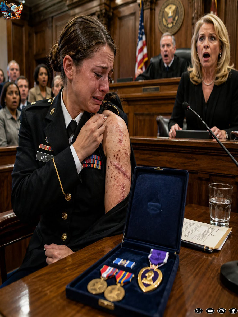 While my family was trying to seize control of my late father’s company, my own mother pointed at my dress uniform and accused me of fraud. I showed the jury my shattered shoulder, letting them think what they wanted. They thought I was trapped, but I was just watching the courtroom clock…