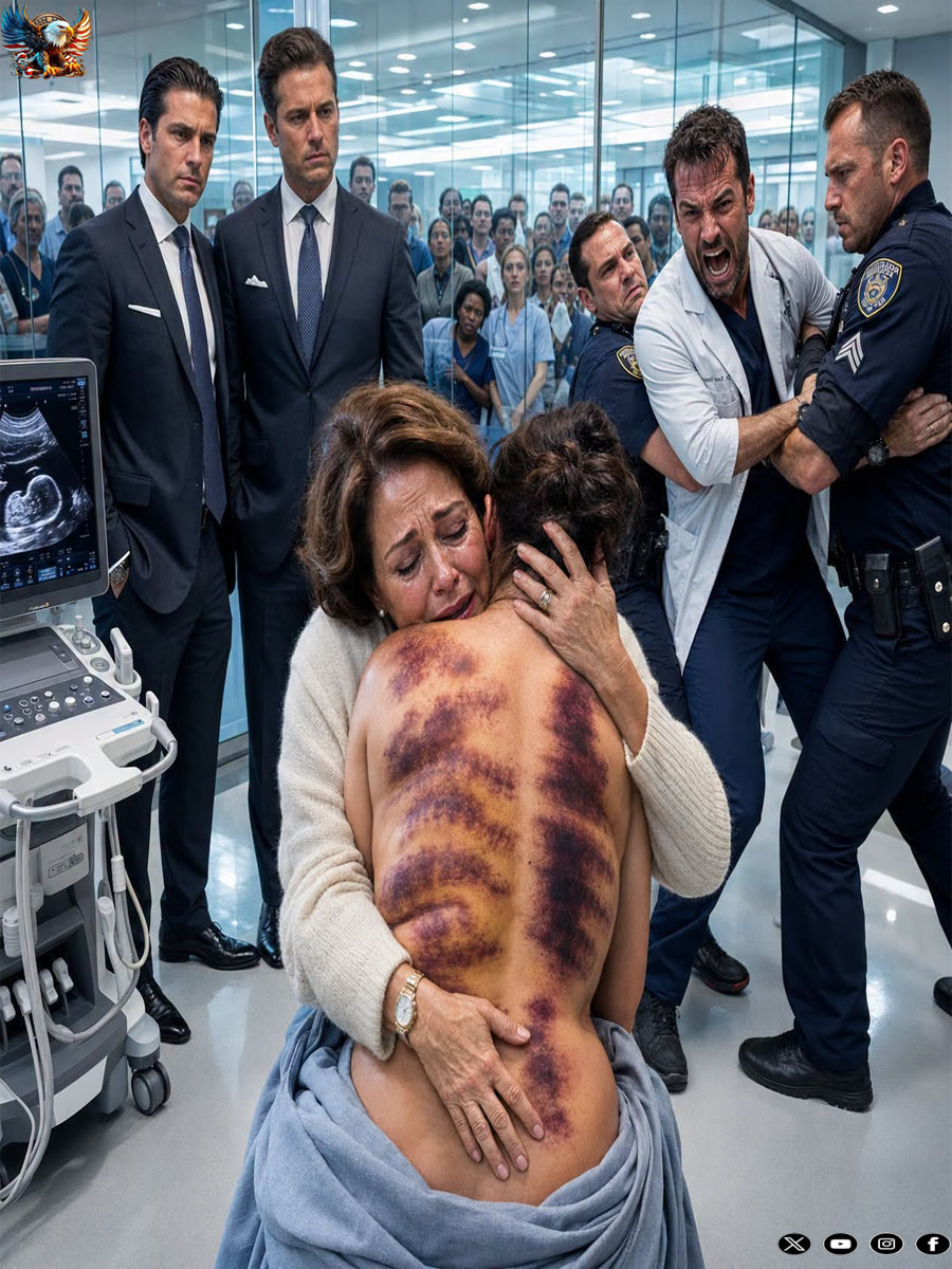As the ultrasound transducer slid over my grandson, I stared at the marks etched on my daughter’s back. Her husband, the director, smirked at me, her life in his hands. I didn’t scream. I simply reached into my bag, opened my phone, and decided to show him what a real predator does…