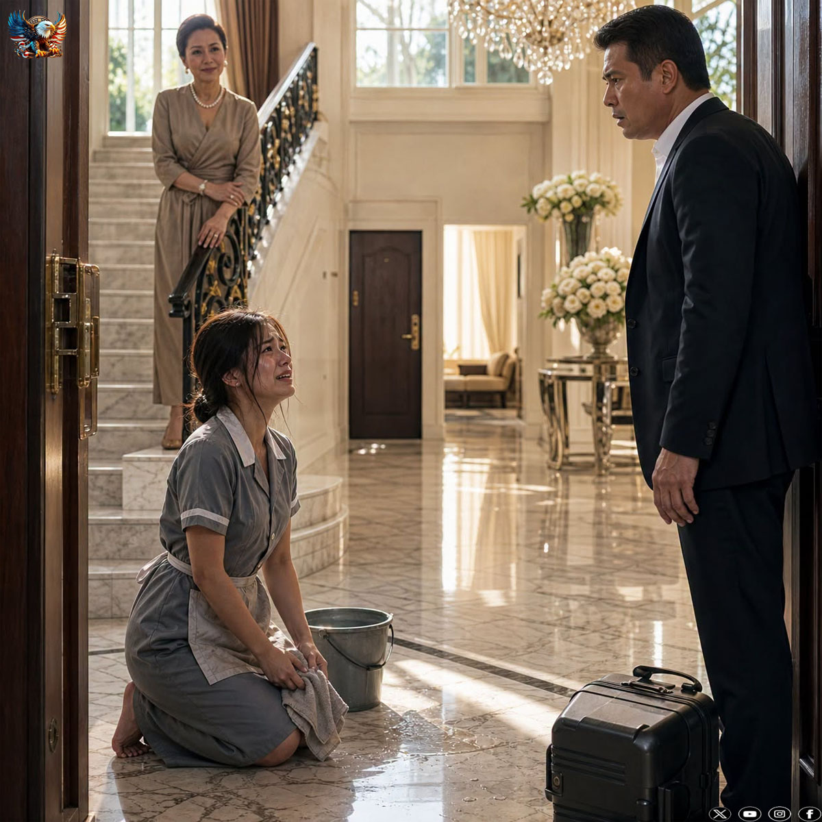 When a Father Returns from Singapore After 15 Years, He Expects His Daughter to Be a Princess in the Mansion, But He Finds Her Kneeling as a Maid in His Own House