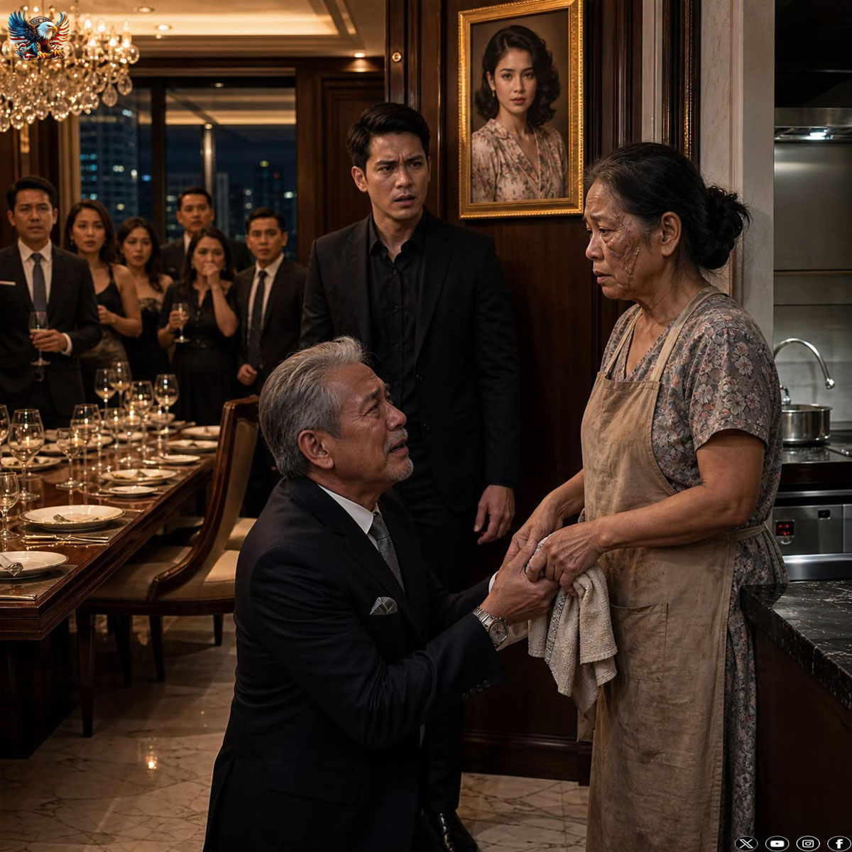 He Hiding His Own Mother in the Kitchen to Avoid Embarrassing Guests, But When the Billionaire CEO Saw Her Old Photo, He Tremblingly Ordered: “Open That Door”