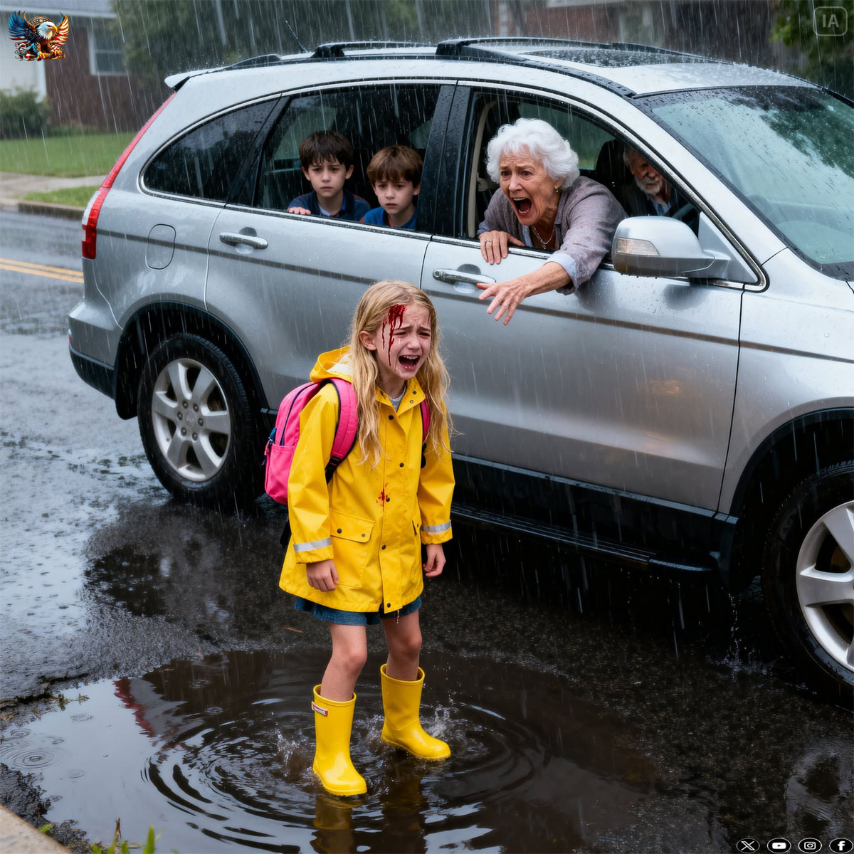 During school pickup, my parents drove away with m…