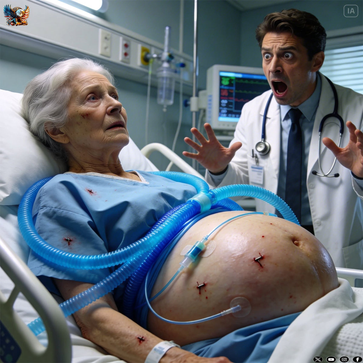A 65-year-old woman discovered she was pregnant, b…
