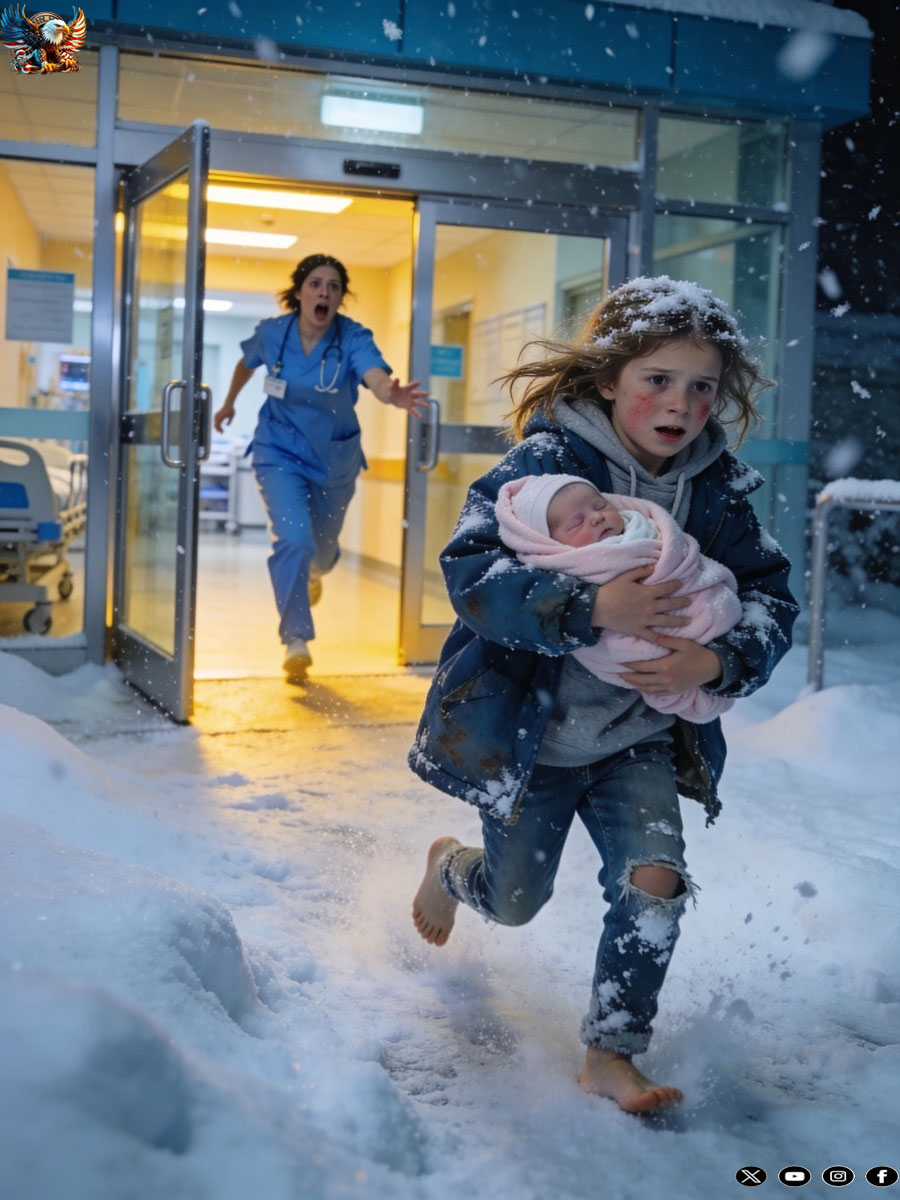 A bruised 7-year-old girl walked into the emergency room carrying her baby sister in her arms — and what she whispered made the entire hallway fall silent.