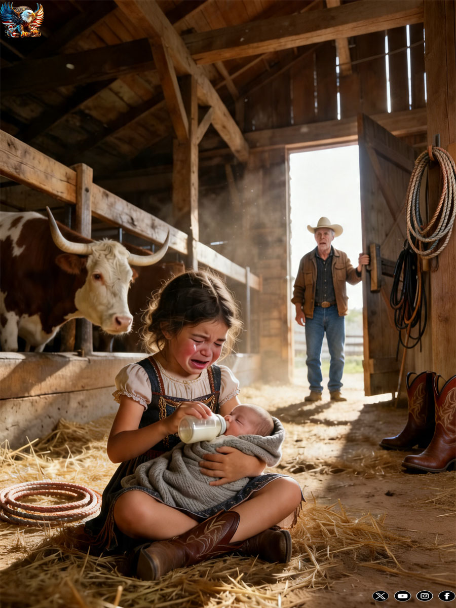 “I’m Sorry, Sir… I Don’t Have Any Money for Milk,” the 7-Year-Old Beggar Whispered at 5:30 A.M — But When the Texas Rancher Followed Her Through the Rain and Discovered Where She Was Hiding With a Starving Baby, He Uncovered a Shocking Abandonment Plot and a Custody Battle No One Saw Coming