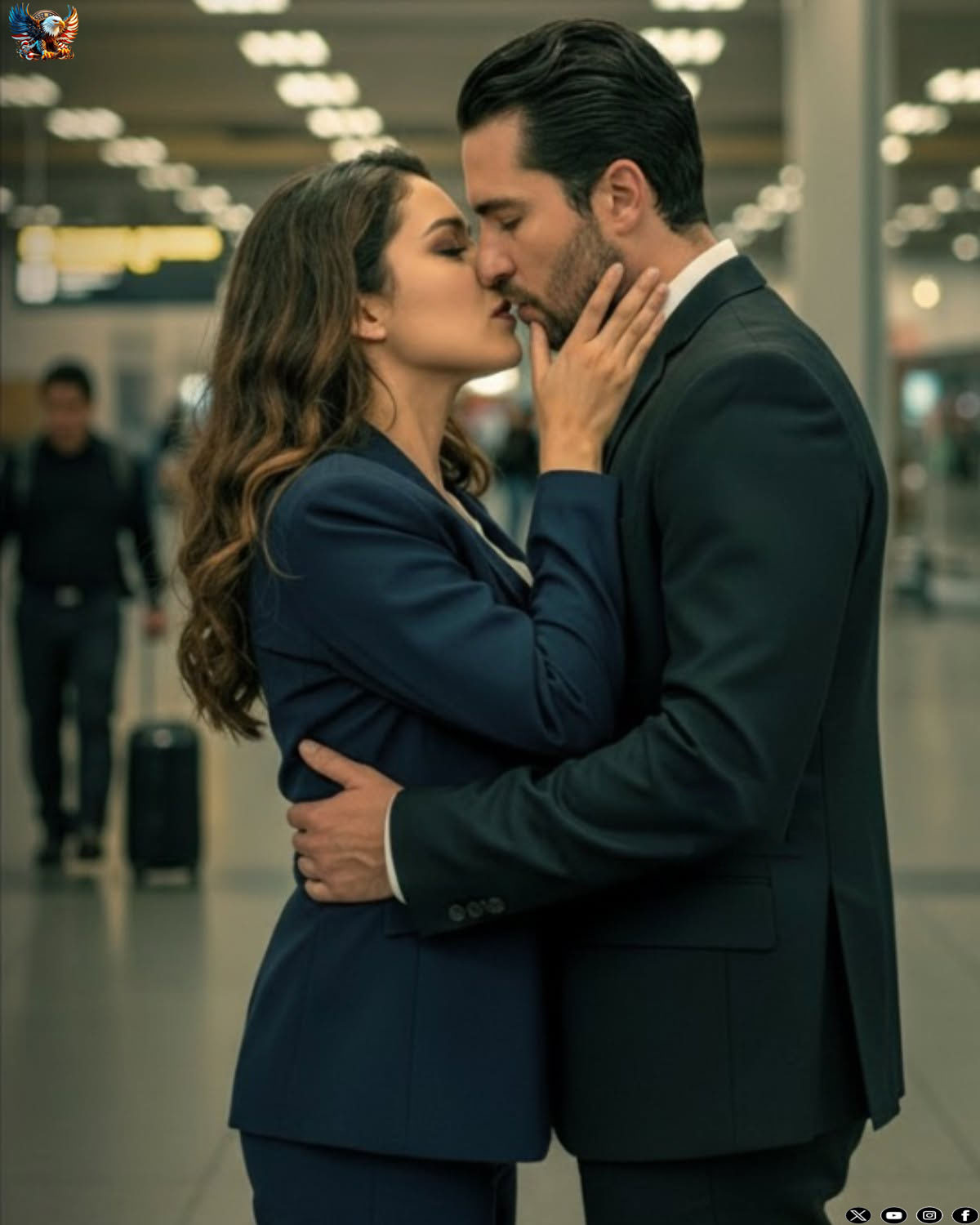 SHE KISSED A STRANGER AT THE AIRPORT TO ESCAPE HER…