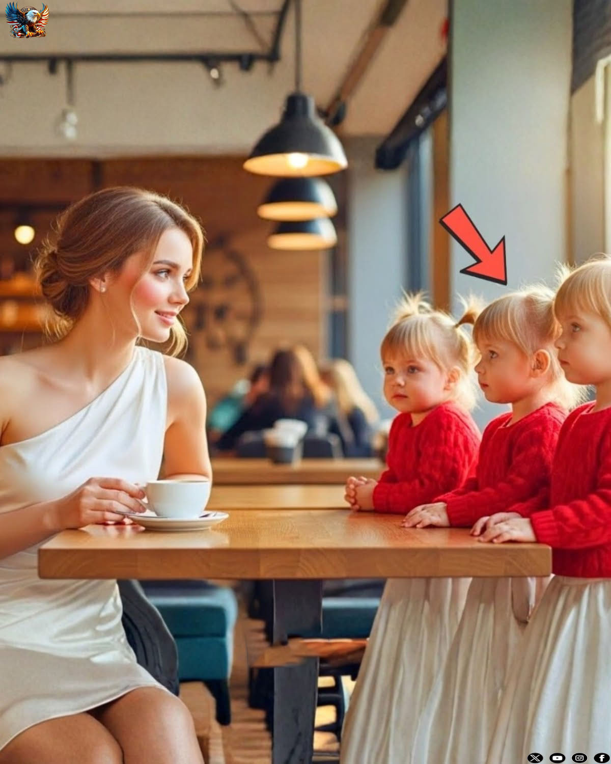 YOUR BLIND DATE NEVER SHOWED UP… UNTIL THREE IDENTICAL LITTLE GIRLS SAT DOWN AND SAID: “OUR DAD FEELS SO BAD HE’S LATE.”