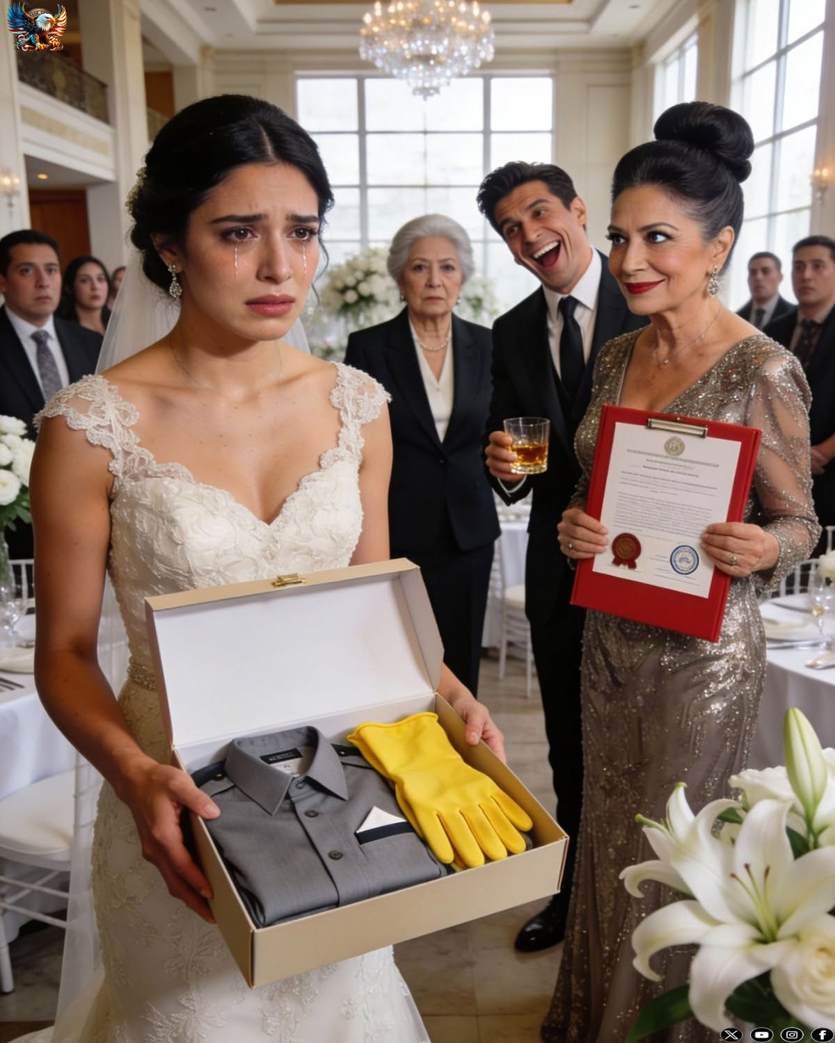 THEY GIFTED YOUR DAUGHTER A MAID UNIFORM AT HER WEDDING… AND LAUGHED, UNTIL YOU OPENED THE RED FOLDER THAT ENDED THEIR LAST NAME