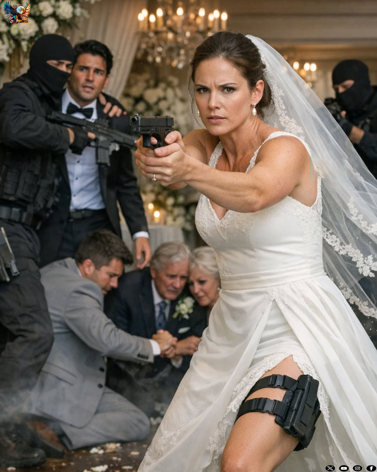 They Laughed at the Billionaire’s Bride… Until Armed Men Stormed the Wedding and Exposed the Secret She Buried