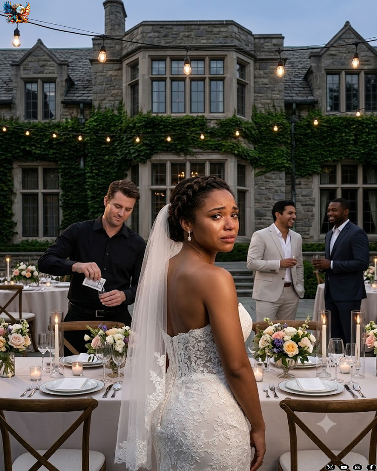 At my lavish wedding, my brother leaned over my glass and whispered, “Congrats, little sister. My surprise is coming soon.” Right after I watched him slip a white powder into my champagne. I quietly switched our drinks while he was busy mocking me to our father. Thirty minutes later, his smug smirk evaporated into a mask of pure terror as his knees buckled and he crashed violently into the wedding cake.