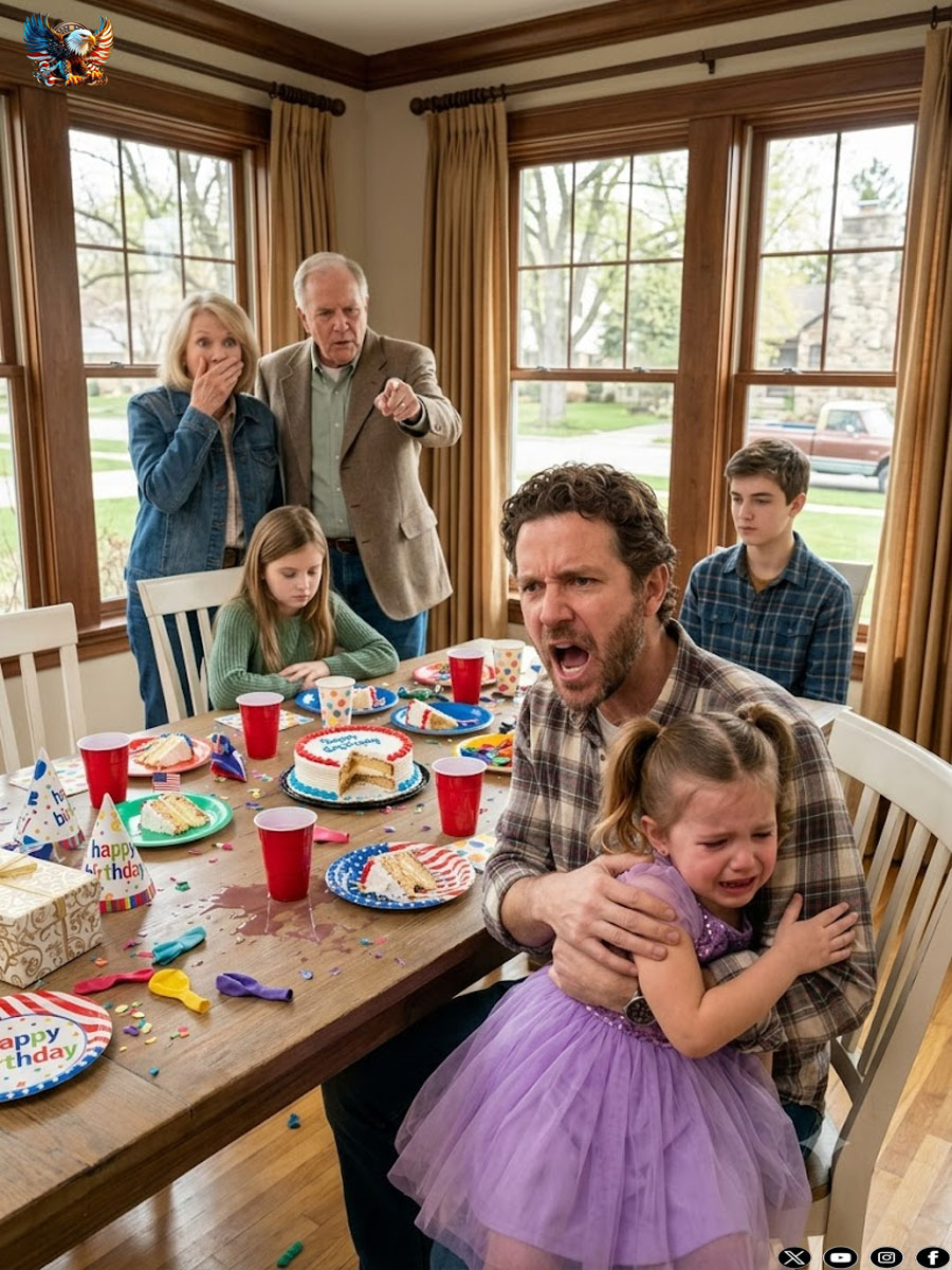 At my husband’s birthday dinner, his mother told our seven-year-old daughter to leave the table because she needed room for his “actual children.” Then she physically pushed her out of the room.