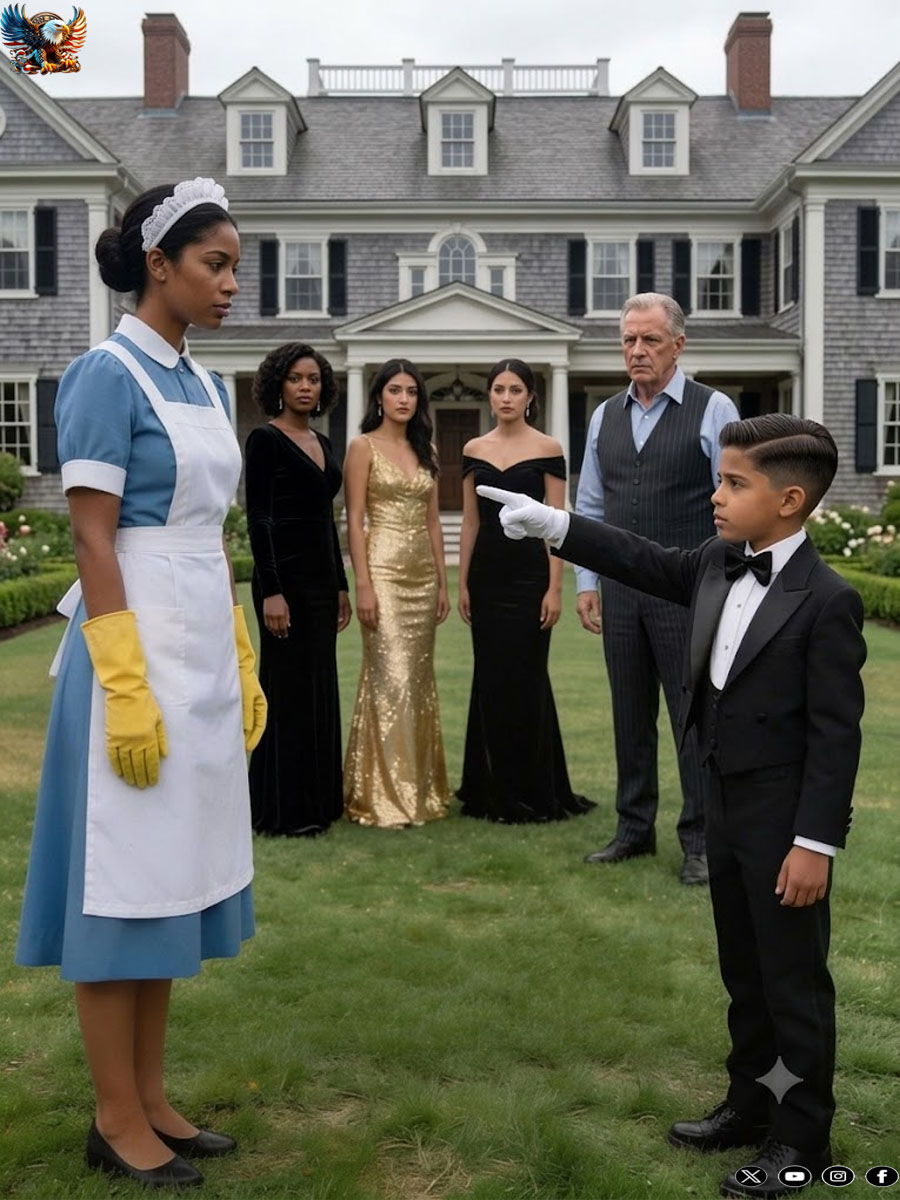 A millionaire forced his son to choose a new mother from among five rich women… but the boy pointed to the cleaning lady and revealed a truth that no one was prepared to hear.