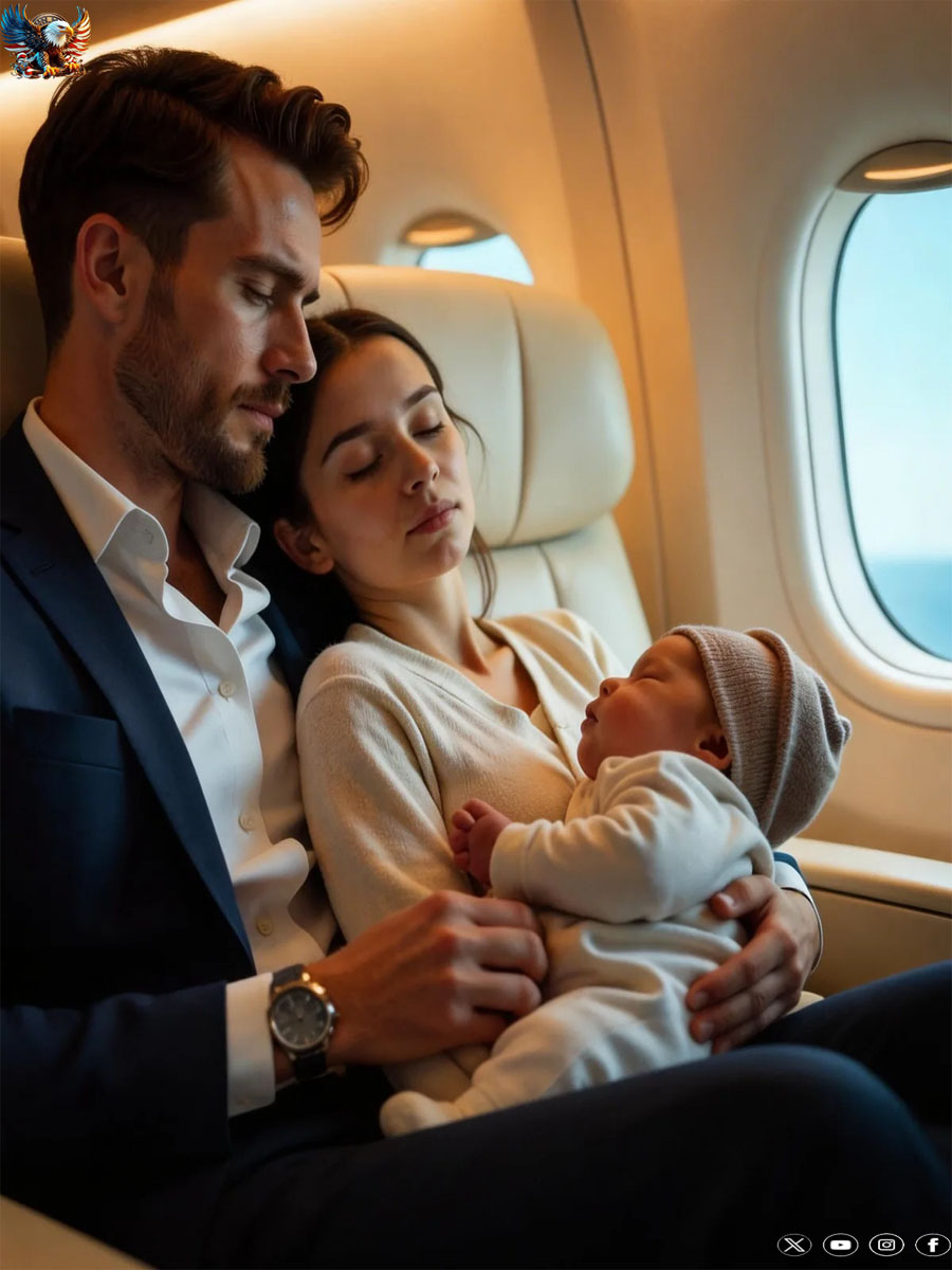 Poor Girl With her Baby Falls Asleep On A CEO’s Shoulder On A Flight, But Wakes Up Shocked When He…