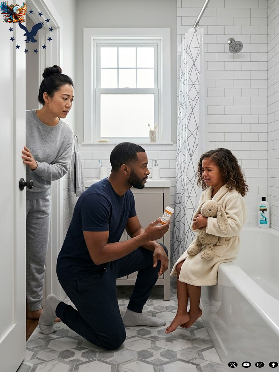 My five-year-old daughter always bathed with my husband.
