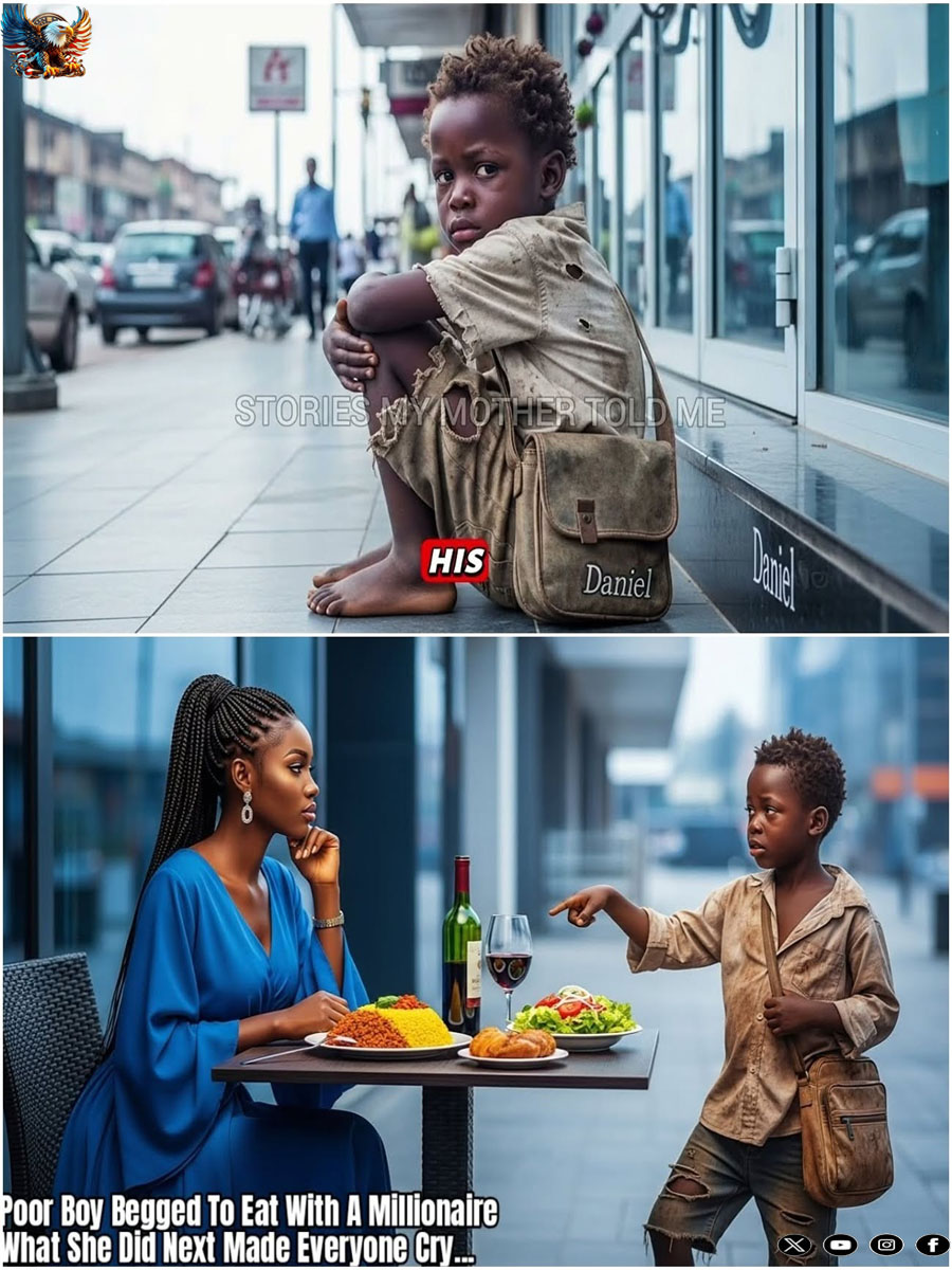 “Can I eat with you?” The Homeless Boy Asked The Millionaire—Her Response Shocked Everyone!