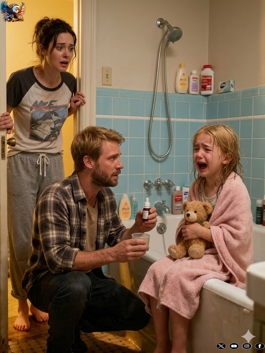 My five-year-old daughter always bathed with my husband.