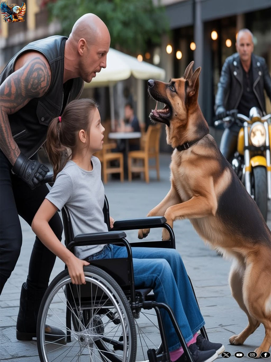 A motorcyclist jokingly kicked a little girl’s German Shepherd, unaware that it was a trained K9…
